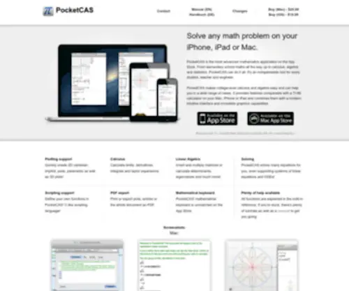 Pocketcas.com(Algebra and Graphing Calculator for iPhone) Screenshot