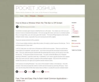 Pocketjoshua.com(Pocket Joshua) Screenshot