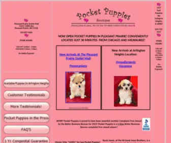 Pocketpuppies.com(Pocket Puppies In Pleasant Prairie Outlet Mall) Screenshot