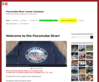 Pocomokeriverpaddle.com(Pocomoke River Canoe Company) Screenshot