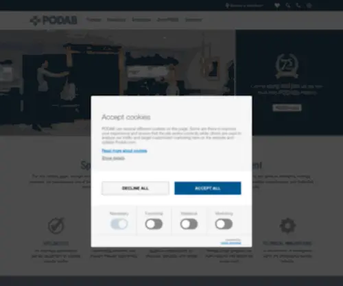 Podab.com(Professional Laundry Equipment for Drying Rooms from PODAB) Screenshot