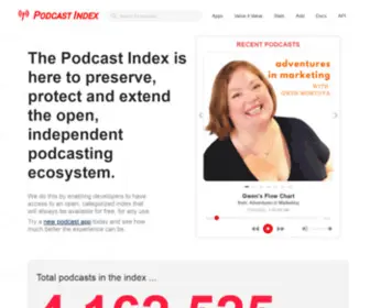 Podcastindex.org(The podcast index) Screenshot