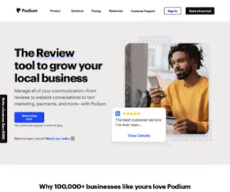 Podium.com(Tools to Help Local Businesses Win) Screenshot