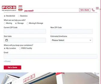Pods.com(Moving & Storage Company) Screenshot