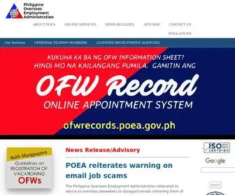 Poea.gov.ph(Philippine Overseas Employment Administration) Screenshot