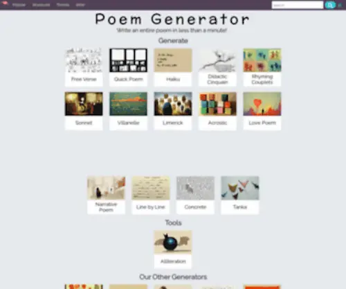 Poem-Generator.org.uk(Poem Generator) Screenshot