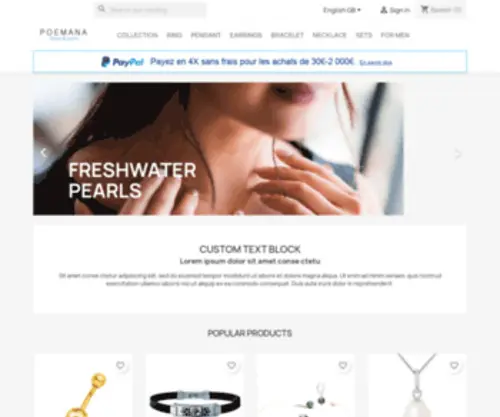 Poemana.com(Bijoux perles de culture .Bijoux perles de Tahiti) Screenshot