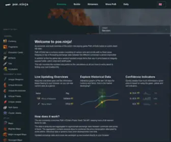 Poe.ninja(Explore economy and build overviews for the action role) Screenshot