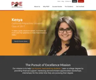 Poescholarships.org(Pursuit of Excellence Scholarship Foundation) Screenshot