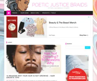 PoeticJusticebraids.net(Poetic Justice Braids) Screenshot