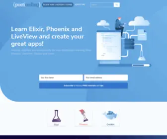 Poeticoding.com(Articles, tutorials and screencasts for Web Developers learning Elixir, Phoenix, LiveView, Docker and more) Screenshot