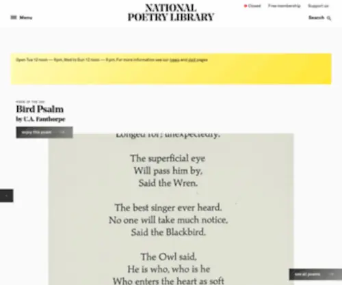 Poetrylibrary.org.uk(The National Poetry Library) Screenshot