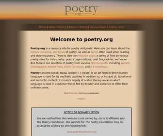 Poetry.org(Resource site for poetry and poets) Screenshot