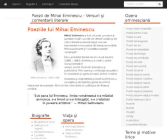 Poeziieminescu.com(Poezii de Mihai Eminescu) Screenshot