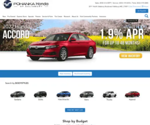 Pohankahondamd.com(New and Used Cars For Sale) Screenshot