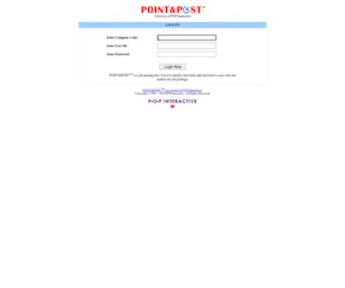 Pointandpost.com(Point and Post Login (POP Interactive)) Screenshot