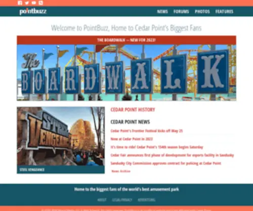 Pointbuzz.com(Cedar Point) Screenshot