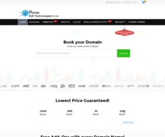 Pointersoft.net(Domain names & web hosting company) Screenshot