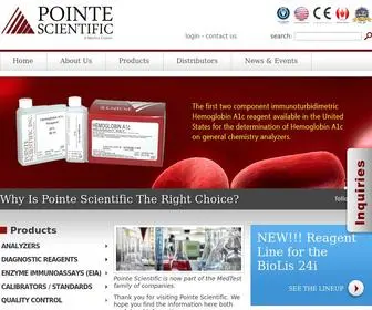 Pointescientific.com(Pointe Scientific) Screenshot