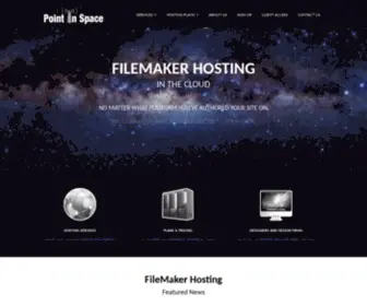 Pointinspace.com(FileMaker Hosting in the Cloud by Point In Space) Screenshot