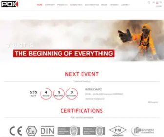 Pok-Fire.com(Manufacturer of firefighting equipment) Screenshot