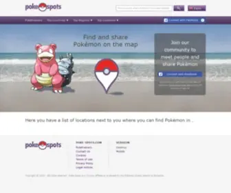 Poke-Spots.com(Complete your Pokédex and) Screenshot