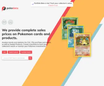 Pokedata.io(Check current Pokemon card values and sealed product values) Screenshot