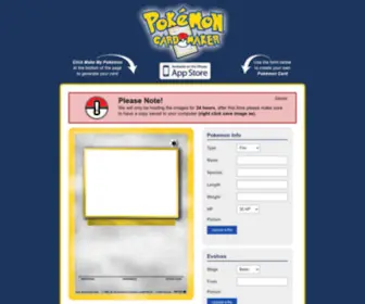 Pokemoncardapp.com(Pokemon Card Maker App) Screenshot