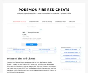 Pokemonfireredcheats.com(Pokemon Fire Red Gameshark Codes) Screenshot