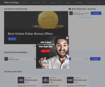 Pokerlistings.gr(Οι καλύτερες εταιρείες πόκερ) Screenshot