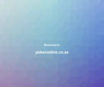 Pokeronline.co.za(Soon to be the new home of) Screenshot