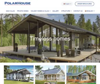 Polarhouse.com(Hirsitalot, Talopaketit, Hirsihuvilat ja Hirsimökit) Screenshot