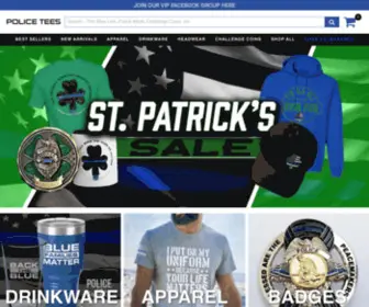 Policetees.com(T-shirts, Patches, Pins, Collectibles and Gifts for Law Enforcement) Screenshot