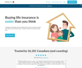 Policyme.com(Affordable Life & Critical Illness Insurance in Canada) Screenshot
