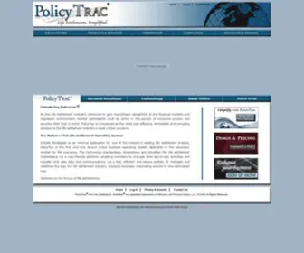 Policytrac.com(The Nation's First Life Insurance Settlement Operating System) Screenshot