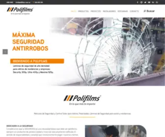 Polifilms.com.uy(Láminas de Seguridad y Control Solar para vidrios) Screenshot