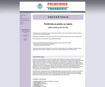 Poliklinikapaunkovic.com(Paunković) Screenshot