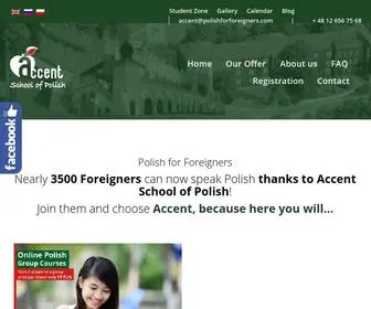 Polishforforeigners.com(Accent School of Polish) Screenshot