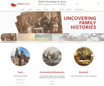 Polishorigins.com(Polish Genealogy &amp; Tours) Screenshot