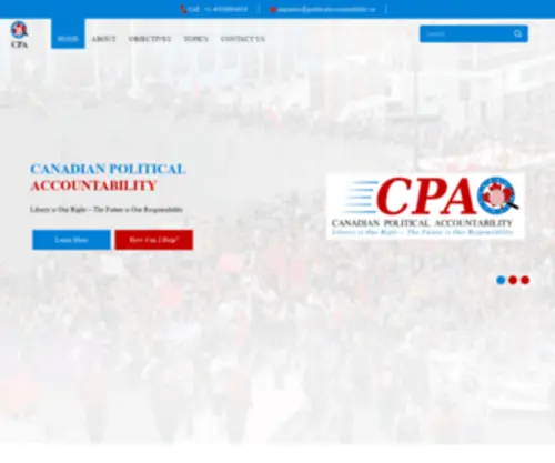 Politicalaccountability.ca(The Future is Our Responsibility) Screenshot