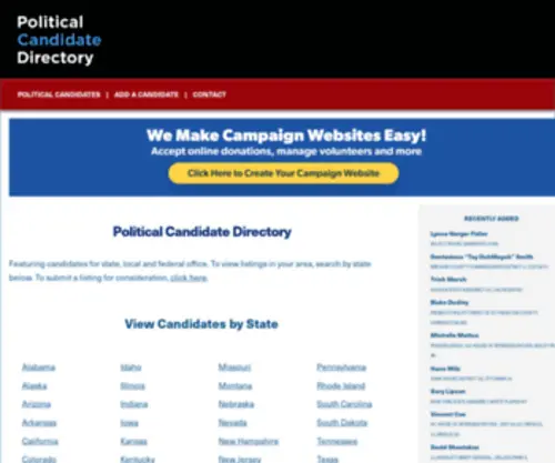 Politicalcandidatedirectory.com(Politicalcandidatedirectory) Screenshot