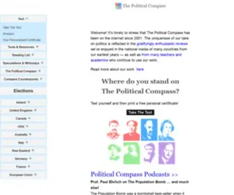 Politicalcompass.org(A typology of political opinions plotted on 2 dimensions) Screenshot