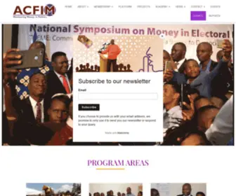 Politicalfinanceafrica.org(Alliance for Campaign Finance Monitoring) Screenshot