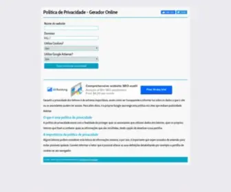 Politicaprivacidade.com(Política de Privacidade e Termos de Uso) Screenshot