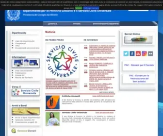 Politichegiovanilieserviziocivile.gov.it(Dipartimento per le Politiche Giovanili e il Servizio Civile Universale) Screenshot