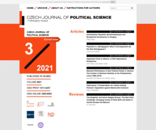 Politologickycasopis.cz(Czech Journal of Political Science) Screenshot