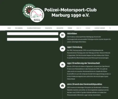 Polizeioldtimer.de(Polizei-Motorsport-Club Marburg 1990 e.V. | Polizeioldtimer, Akrobatik auf zwei Rädern und vieles mehr) Screenshot