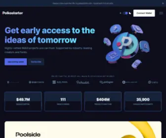 Polkastarter.com(Polkastarter's curation process and industry access enable us to offer the best new projects in blockchain and digital assets) Screenshot