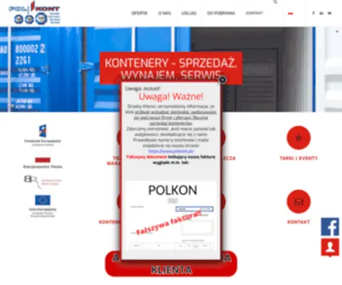 Polkont.pl(Sprzedaż kontenerów magazynowych i biurowych) Screenshot