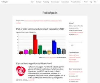 Pollofpolls.no(Poll of polls samler alle publiserte meningsmålinger i Norge) Screenshot